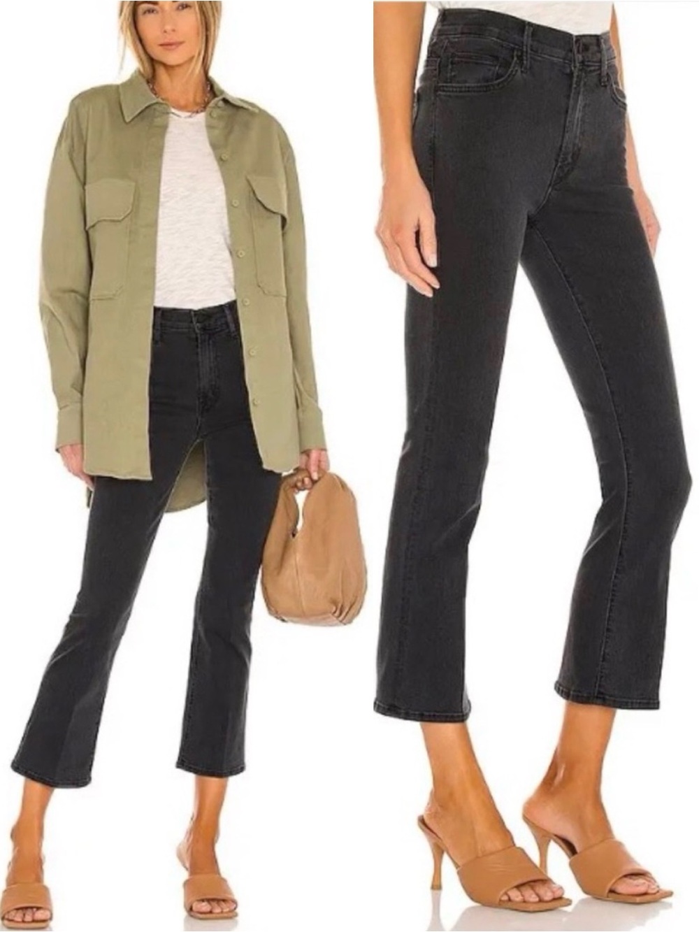 MOTHER Jeans Insider Crop Dancing in the Dark Gray Size 28